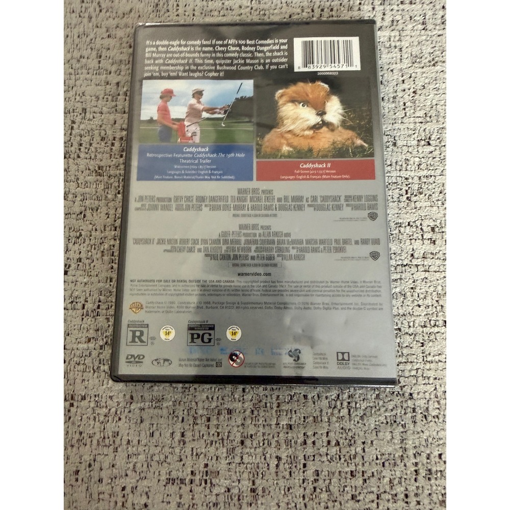 Caddyshack / Caddyshack II Double Feature DVD Warner Bros Comedy Bill Murray NEW - Picture 2 of 2
